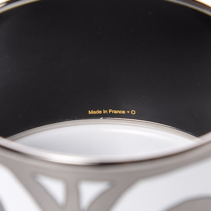 Hermes Enamel Printed Extra Wide Balcons du Guadalquivir Bracelet 70 Silver 4 of 5