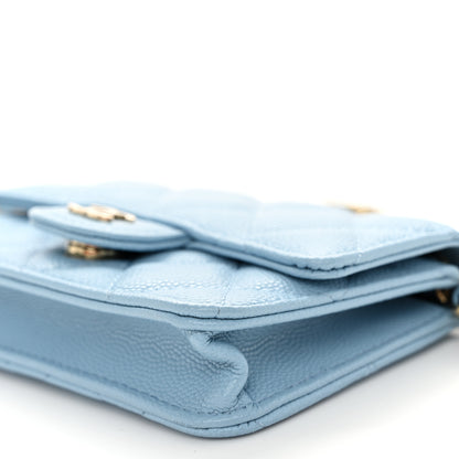 Chanel Caviar Quilted Mini Chain Bag Blue 11 of 11
