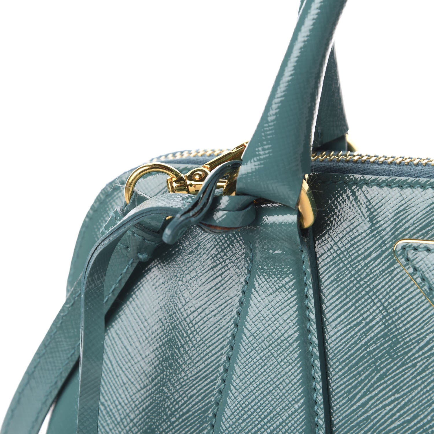 Prada Saffiano Vernice Small Promenade Tote Turchese 12 of 16