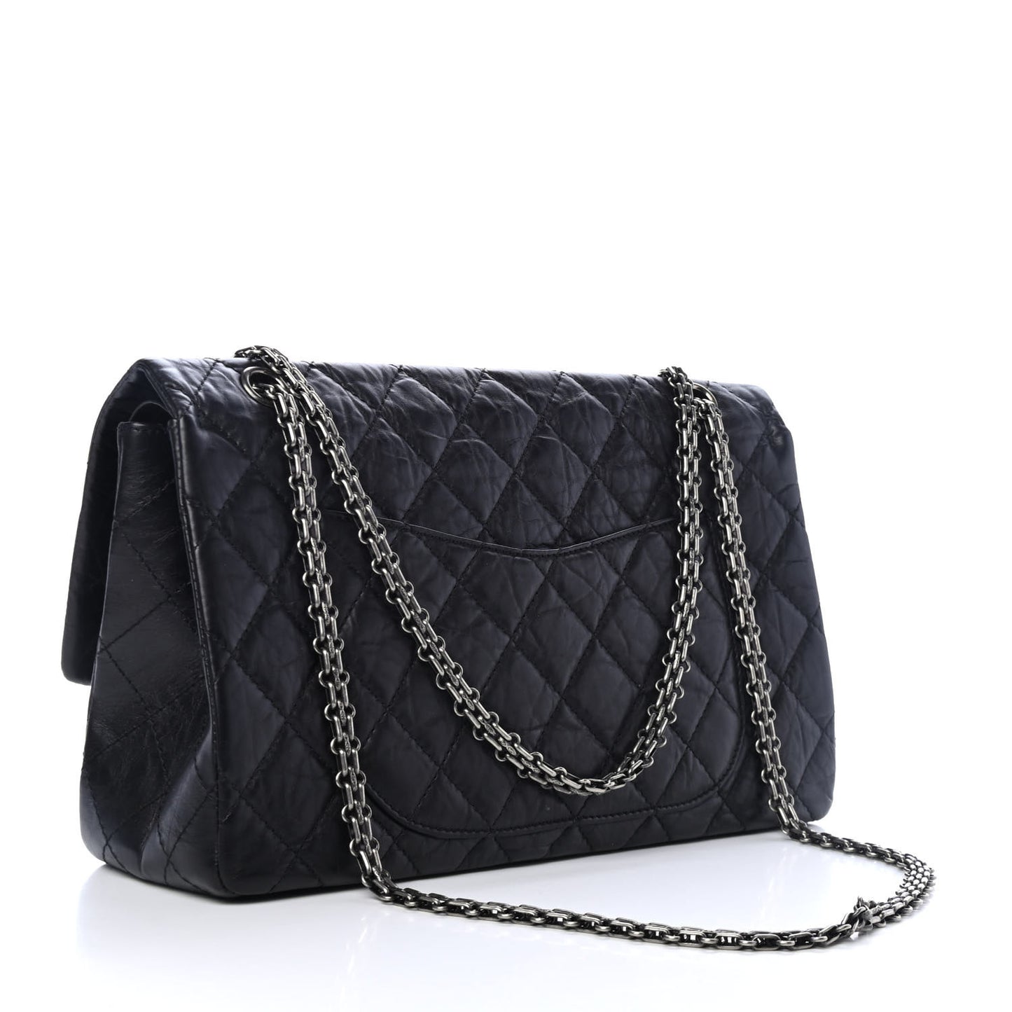 Aged Calfskin Quilted 2.55 Reissue 227 Flap Black