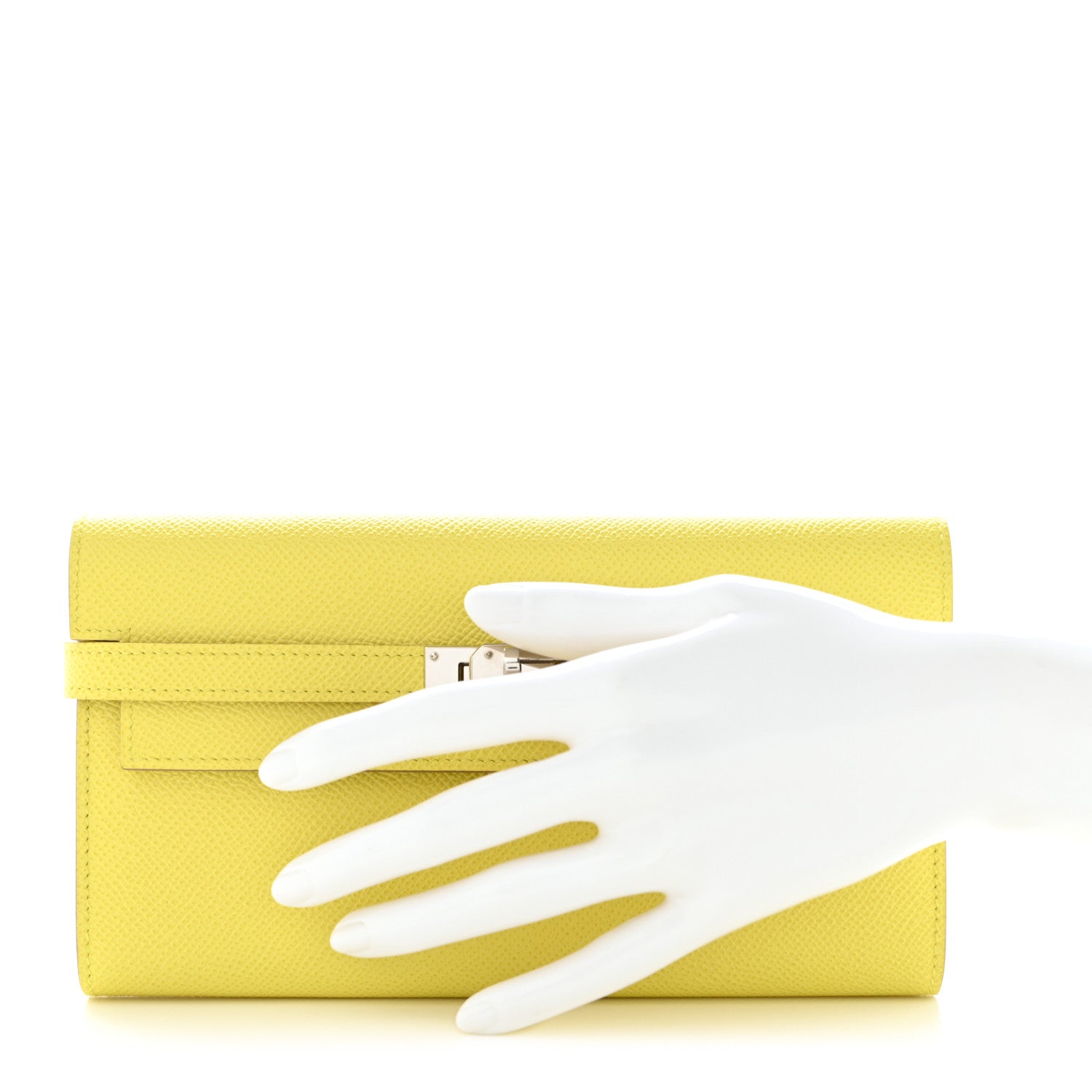 Hermes Epsom Kelly Longue Wallet Lime 2 of 9