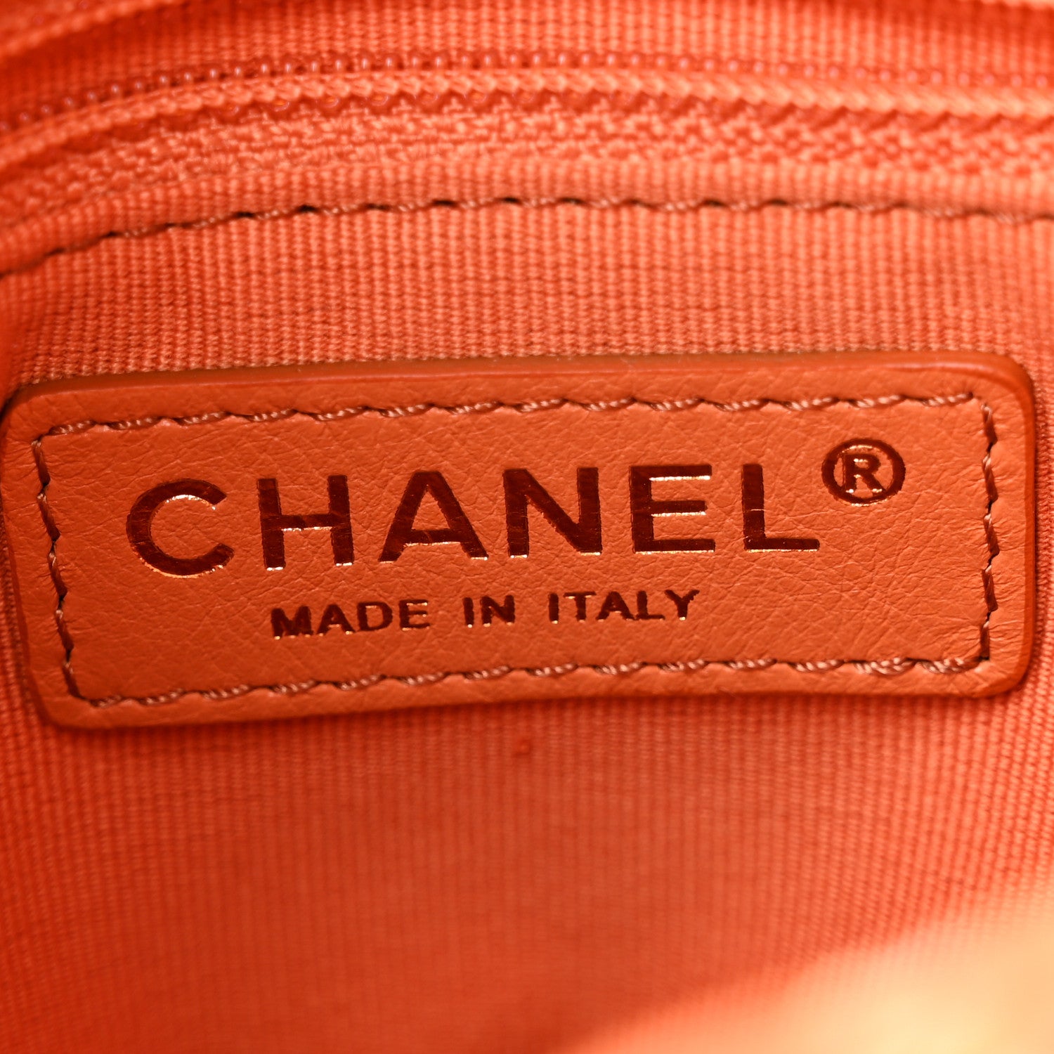 Chanel Calfskin Quilted Small CC Chain Bucket Backpack Orange 6 of 10