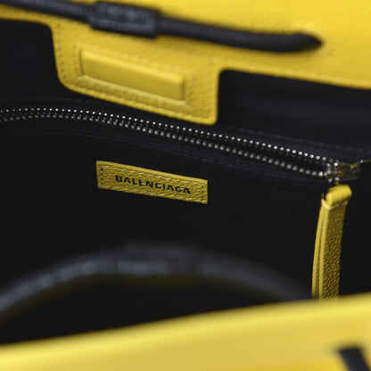 Balenciaga Heritage Calfskin Logo XXS Shopping Tote Jaune Primaire Black 9 of 10