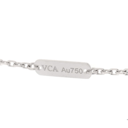 Van Cleef & Arpels 18K White Gold Diamond Celadon Green Sevres Porcelain Vintage Alhambra Pendant Necklace 5 of 6
