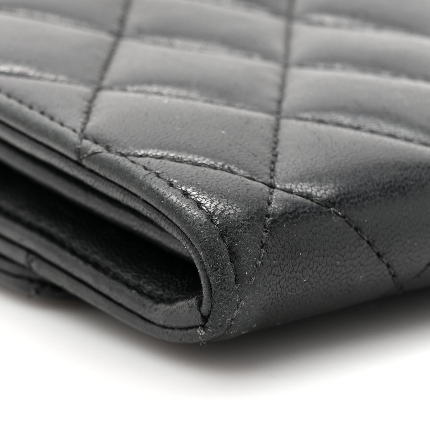 Chanel Lambskin Quilted Large Gusset Flap Wallet Black 18 of 19