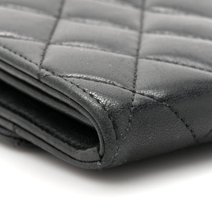 Chanel Lambskin Quilted Large Gusset Flap Wallet Black 18 of 19