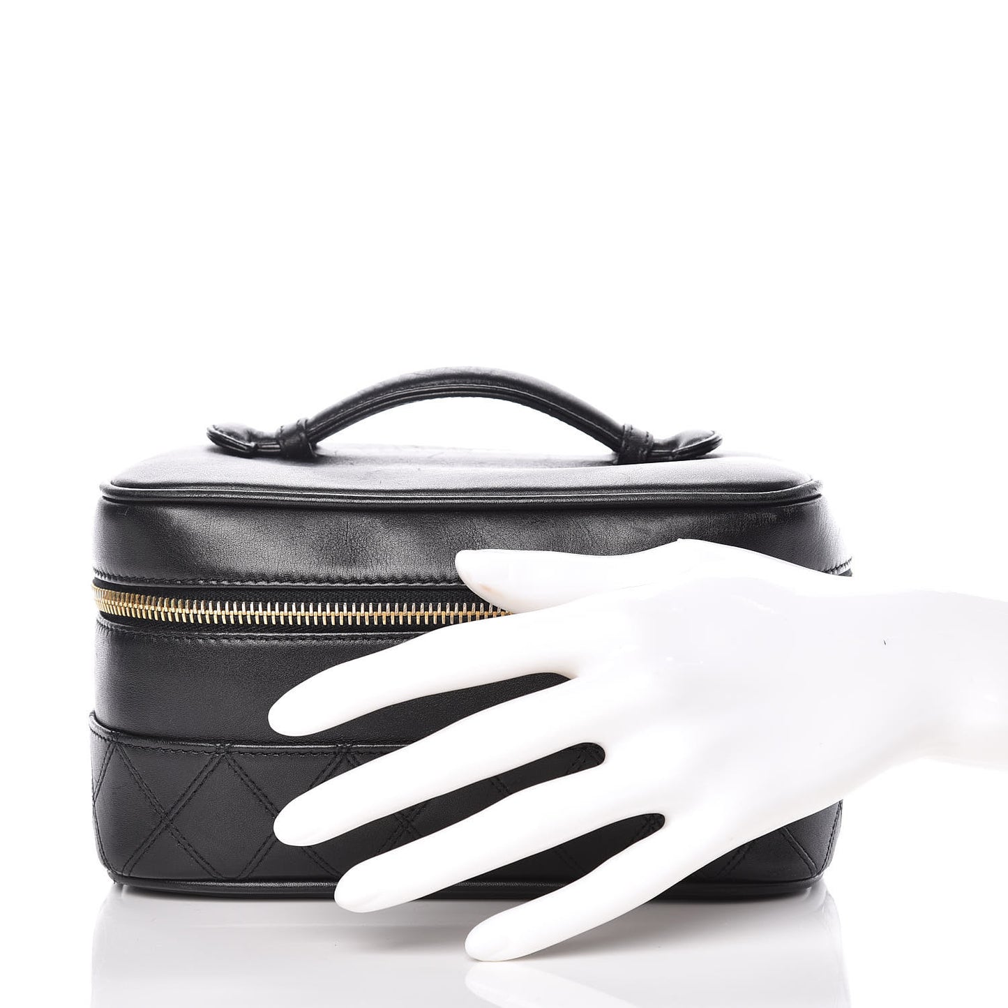 Lambskin Vanity Cosmetic Bag Black