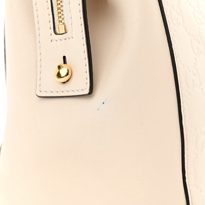 Gucci Guccissima Signature Medium Shoulder Tote Bag Mystic White 11 of 14