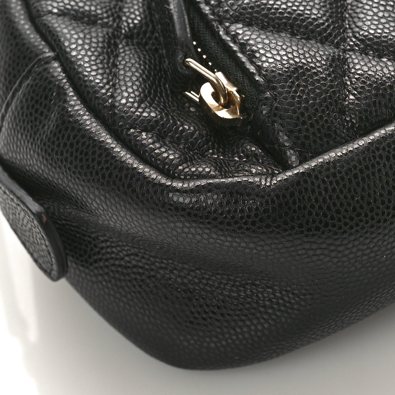 Chanel Caviar Quilted Double Zip Pouch Black 8 of 9