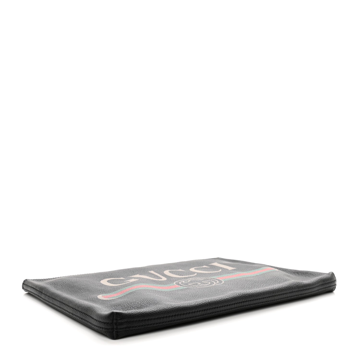 Gucci Pebbled Calfskin Large Logo Portfolio Clutch Black 4 of 7