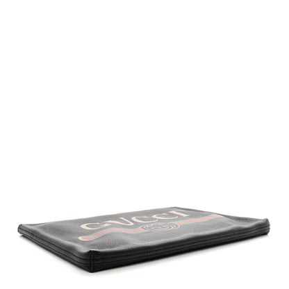 Gucci Pebbled Calfskin Large Logo Portfolio Clutch Black 4 of 7