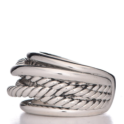David Yurman Sterling Silver 18mm Wide Crossover Cable Ring 54 6.75 3 of 5