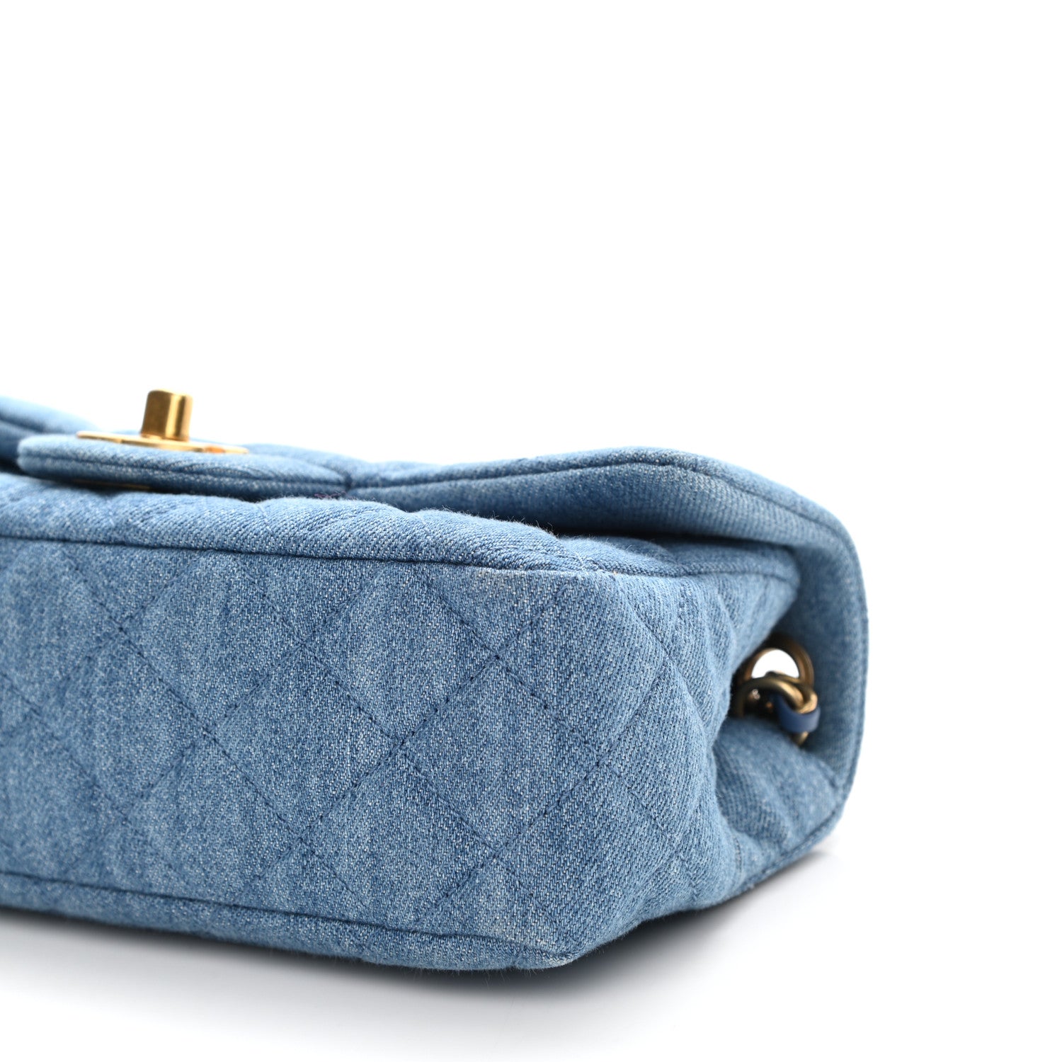 Chanel Denim Quilted Mini Pearl Crush Rectangular Flap Blue 10 of 10