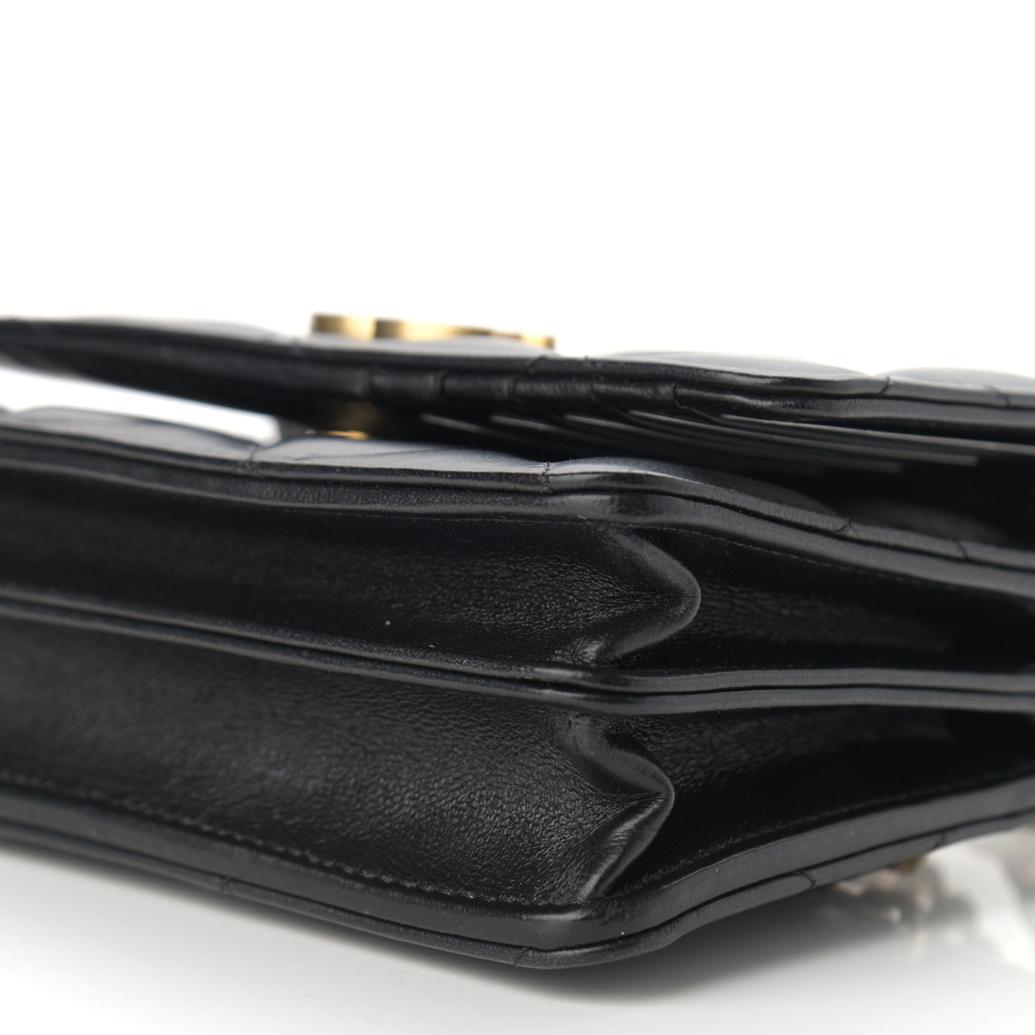 Chanel Lambskin Enamel Quilted Pending CC Clutch With Chain Black 8 of 8