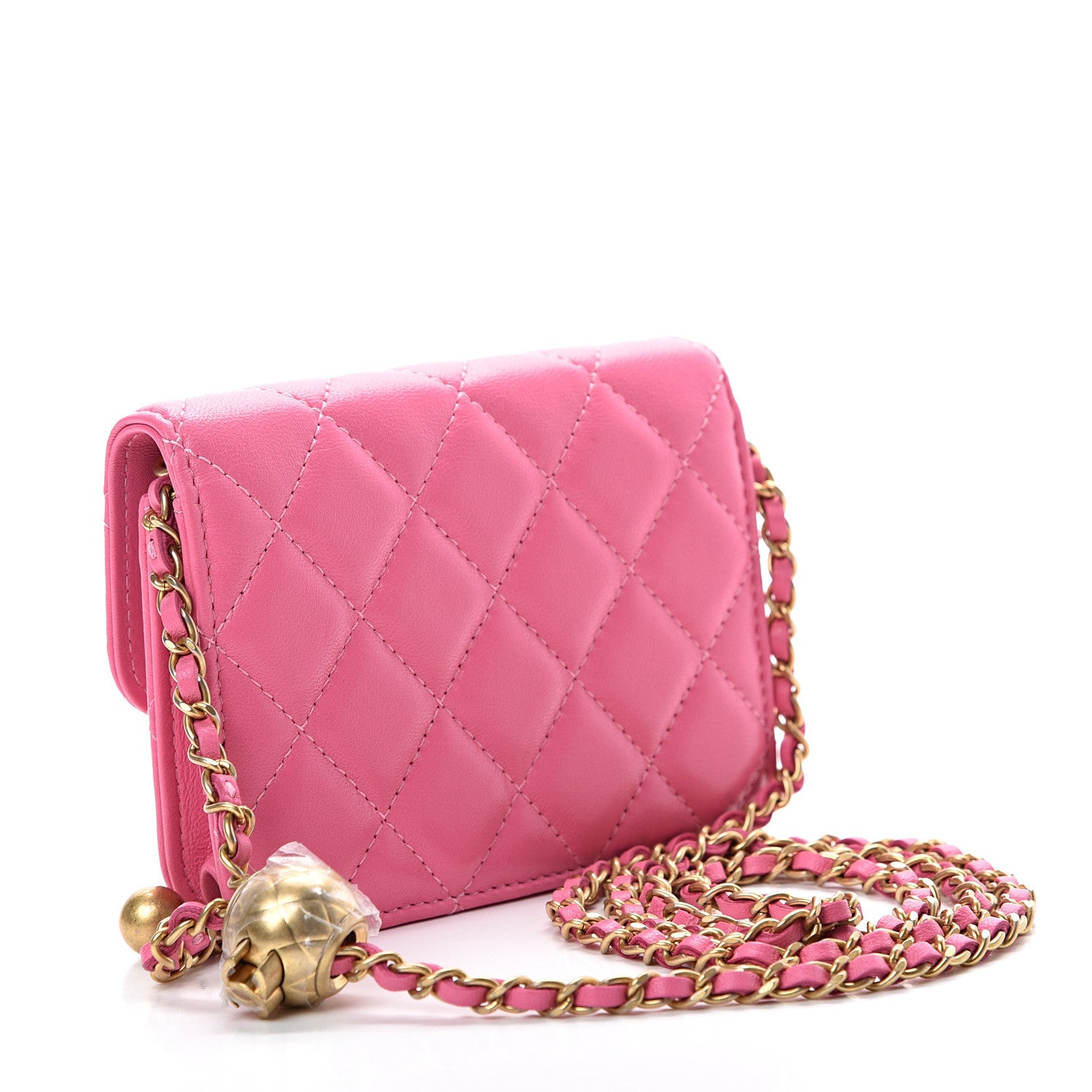 Chanel Lambskin Quilted Pearl Crush Clutch With Chain Pink 2 of 11