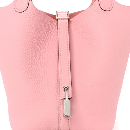 Hermes Taurillon Clemence Picotin Lock 18 PM Rose Sakura 8 of 10