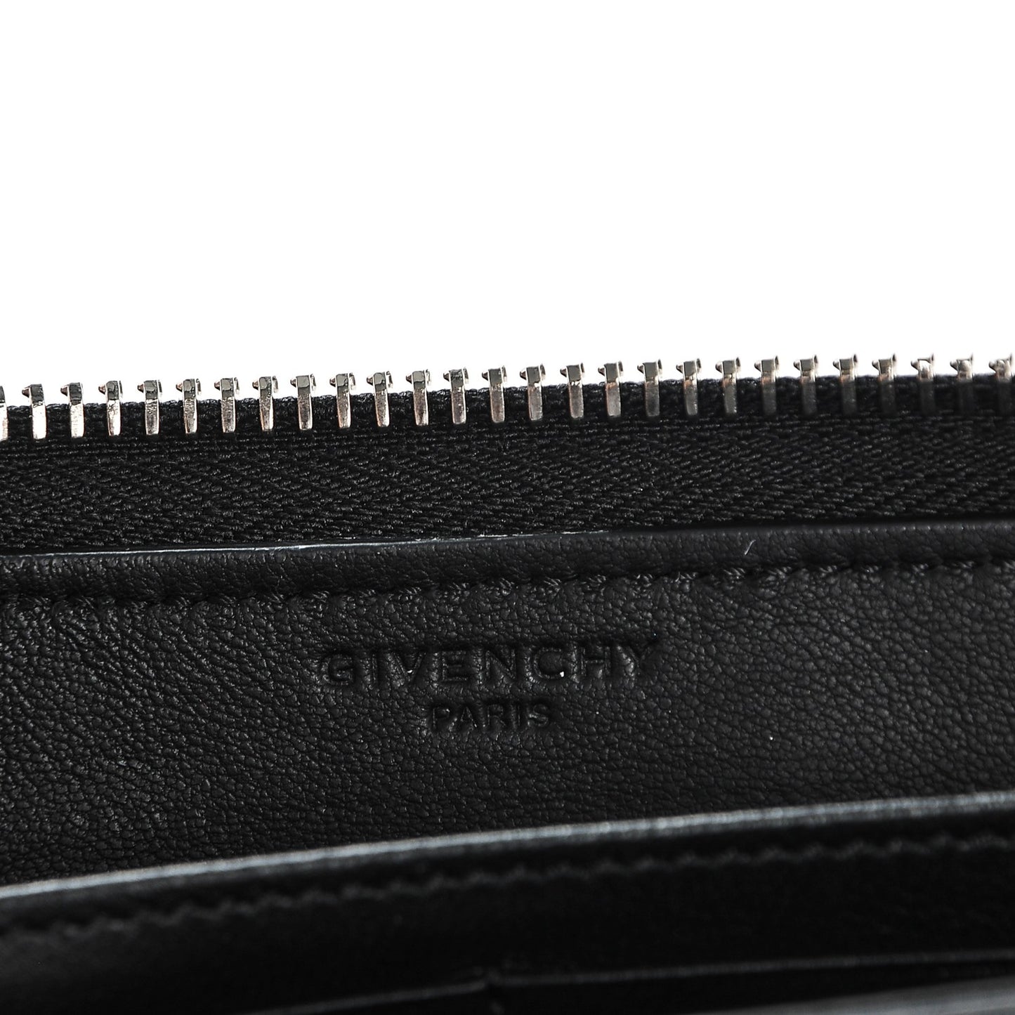 Calfskin Star Pandora Zip Around Wallet Black Red