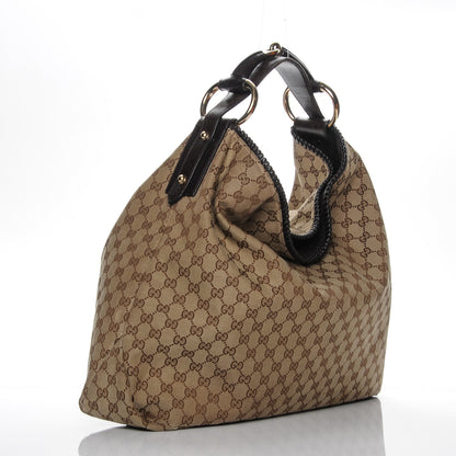 Gucci Monogram Large Horsebit Chain Hobo Dark Brown 3 of 12