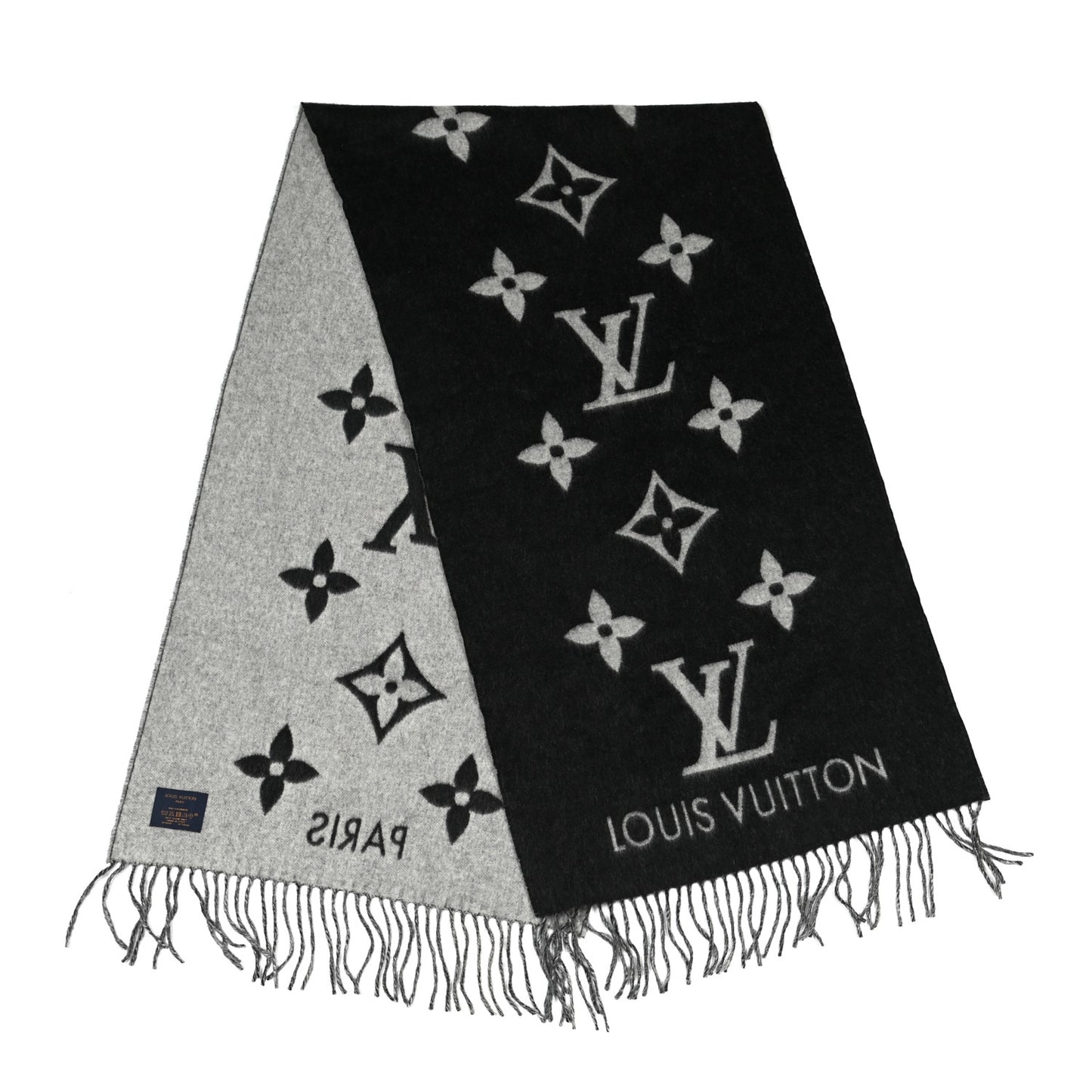Cashmere Monogram Reykjavik Scarf Black