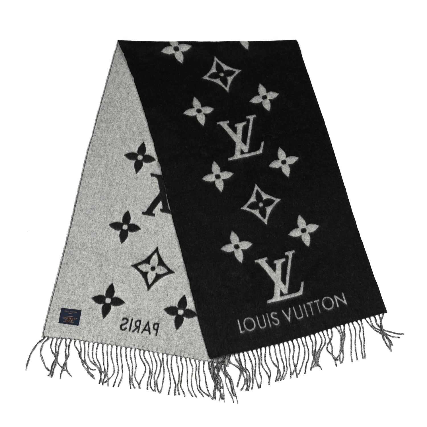 Louis Vuitton Cashmere Monogram Reykjavik Scarf Black 2 of 3