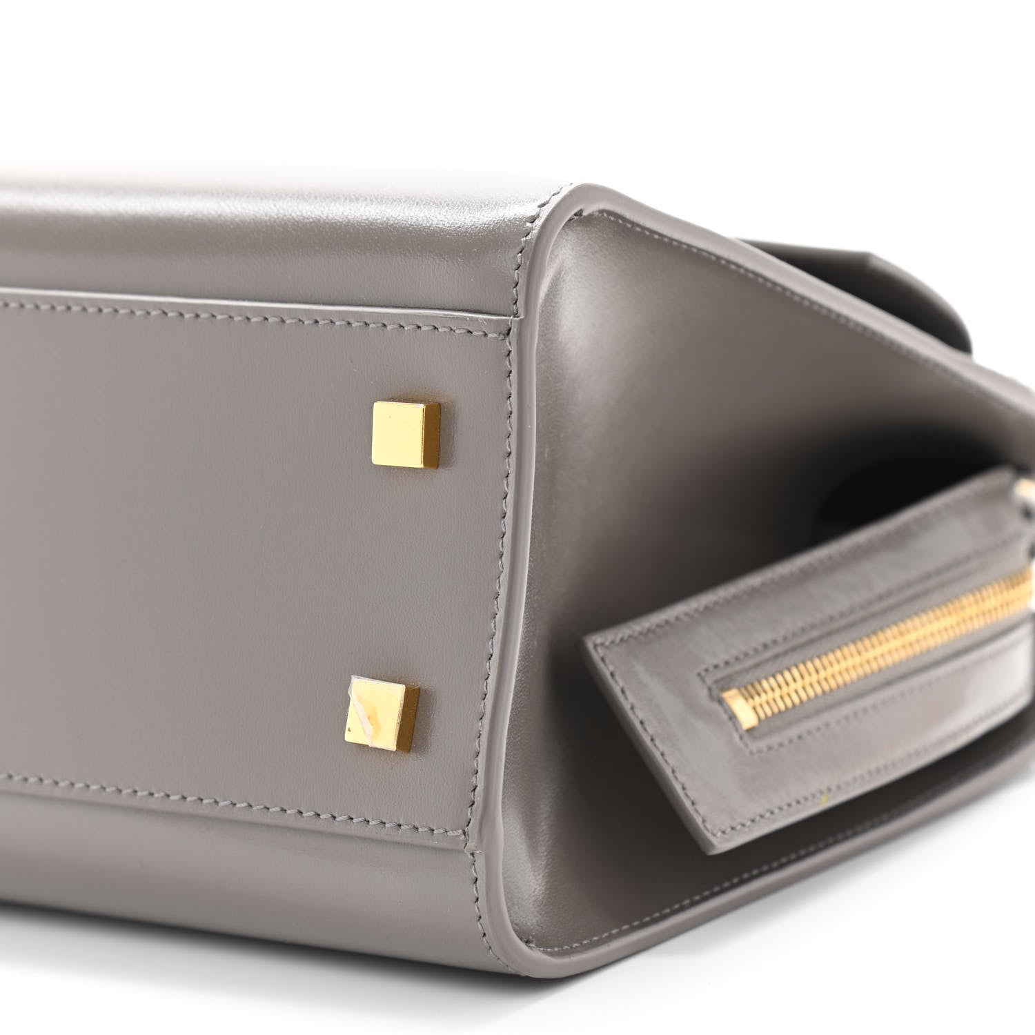 Saint Laurent Shiny Calfskin Medium Uptown Tote Grey 6 of 10