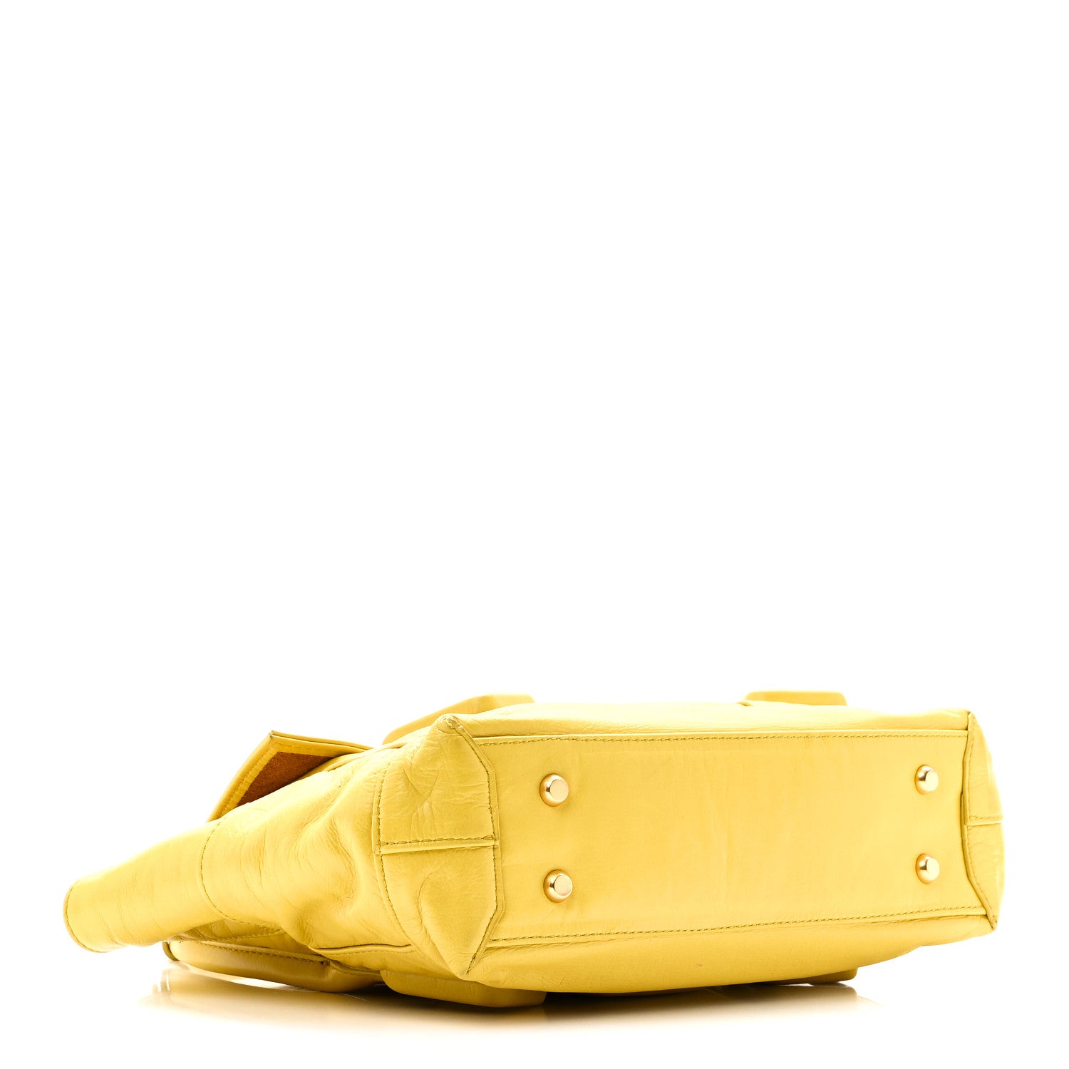 Bottega Veneta Paper Calfskin Maxi Intrecciato Medium Arco Yellow 4 of 9