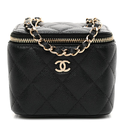 Chanel Caviar Quilted Mini Vanity Case With Chain Black 1 of 11