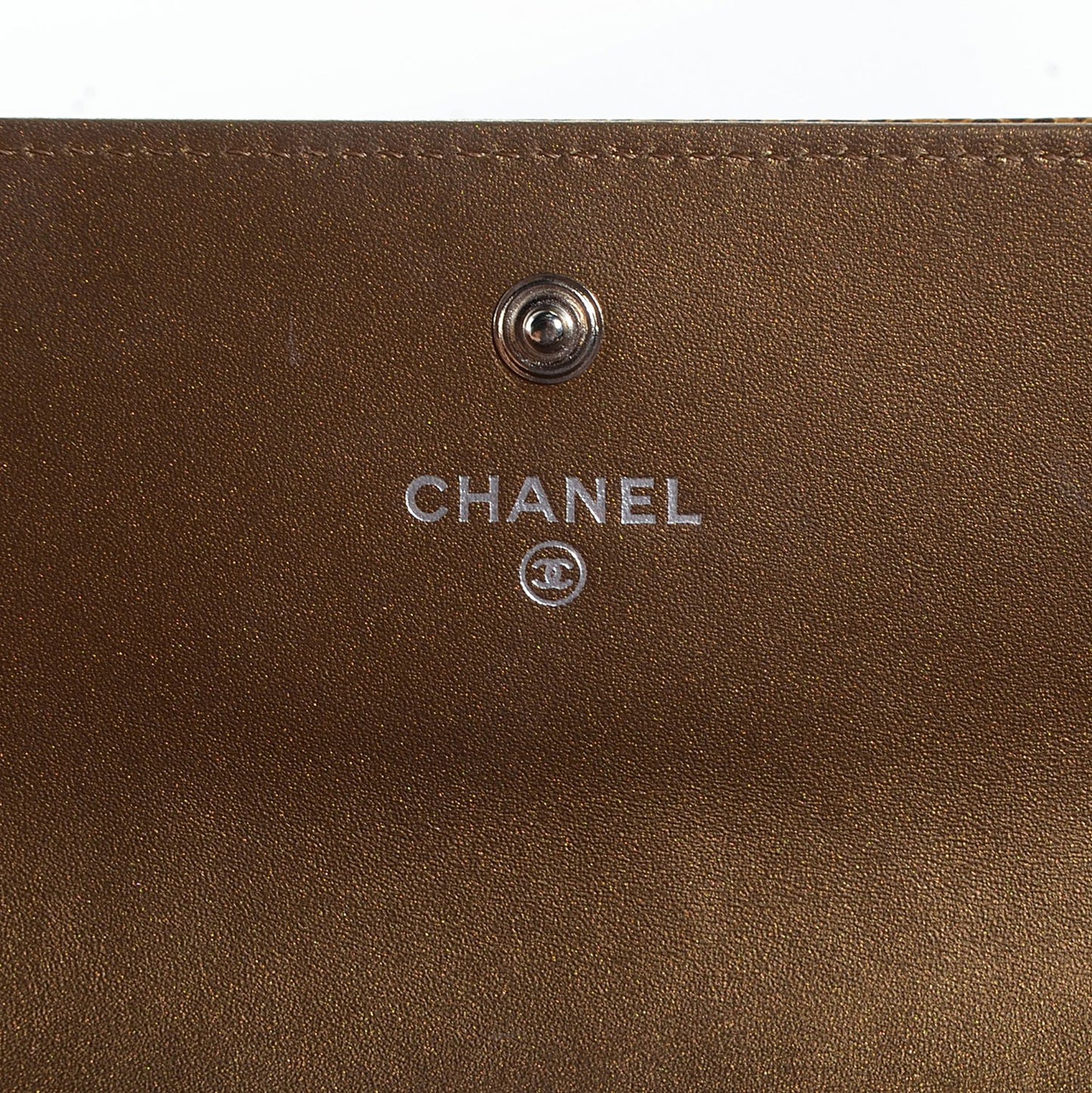 Caviar Large Gusset Flap Wallet Dark Gold