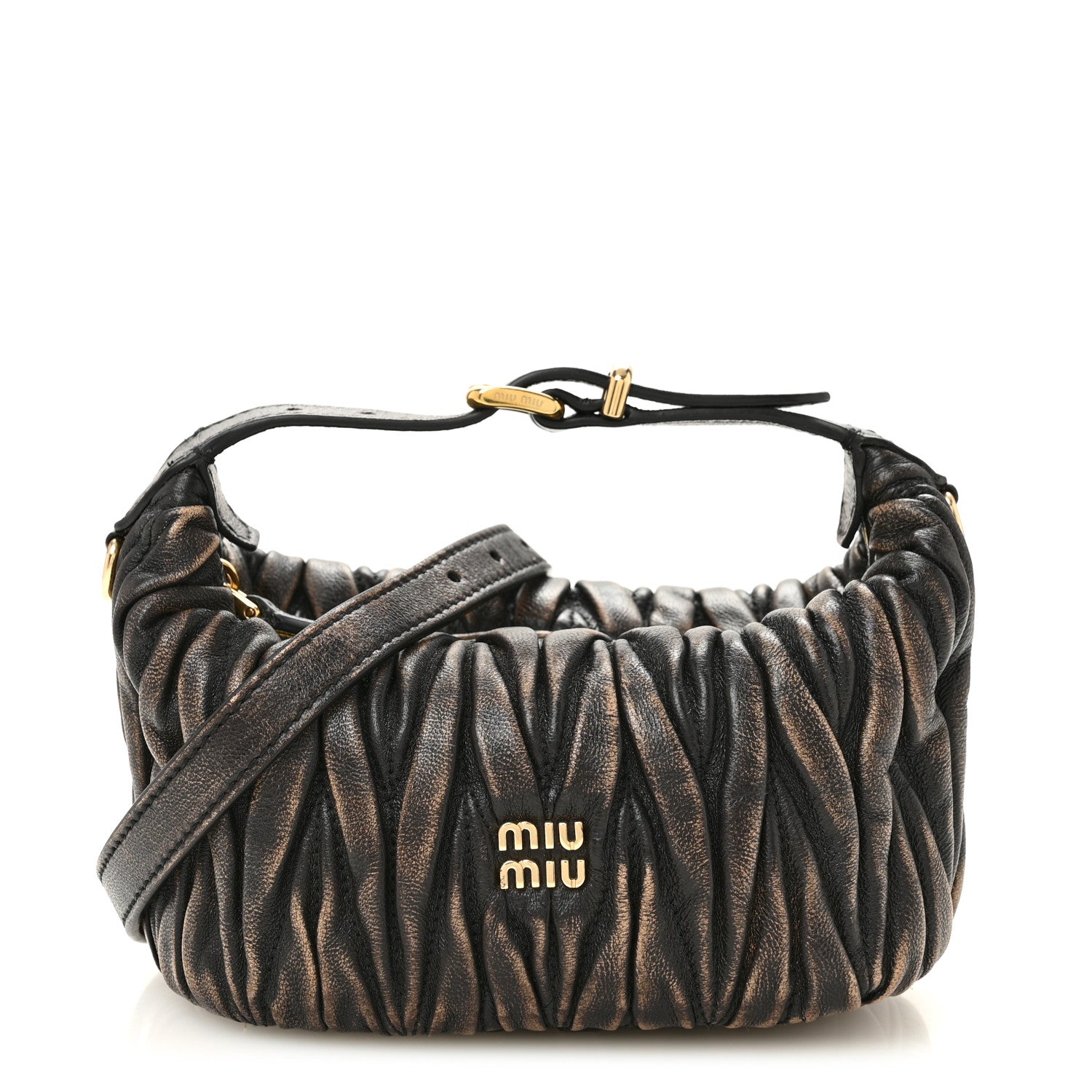 Miu Miu Nappa Matelasse Pouch Sand Coffee 1 of 11