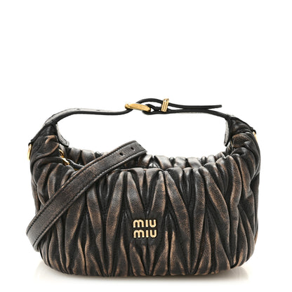 Miu Miu Nappa Matelasse Pouch Sand Coffee 1 of 11