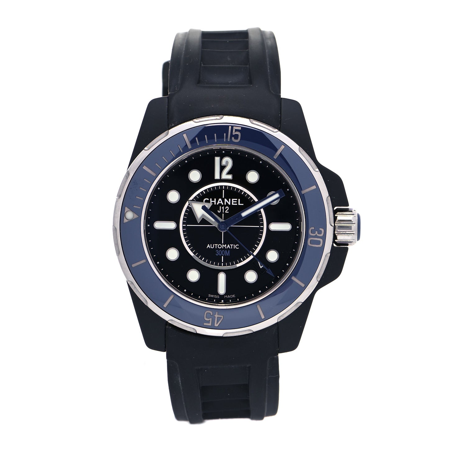 Stainless Steel Ceramic Rubber 41mm J12 Marine Automatic Watch Black