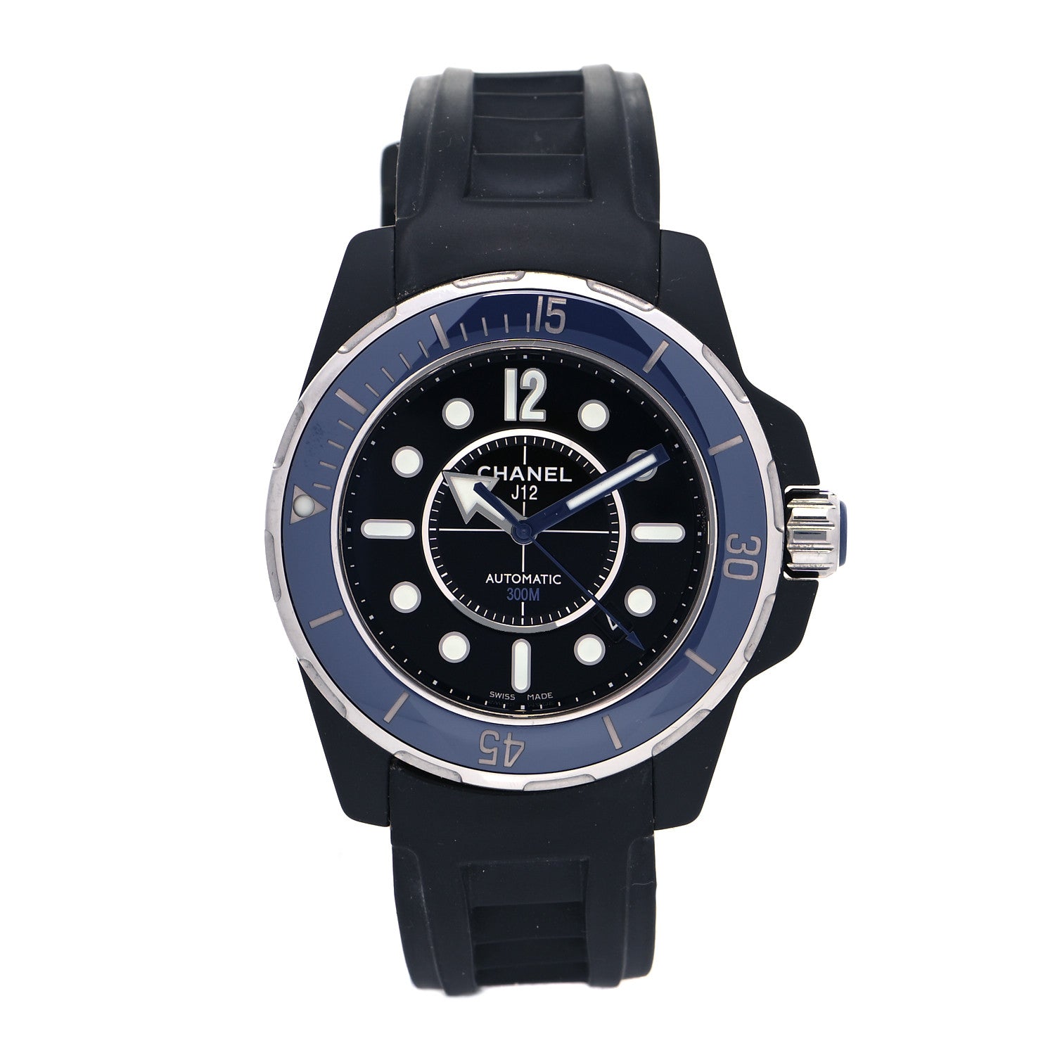 Chanel Stainless Steel Ceramic Rubber 41mm J12 Marine Automatic Watch Black 1 of 5