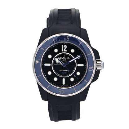 Chanel Stainless Steel Ceramic Rubber 41mm J12 Marine Automatic Watch Black 1 of 5