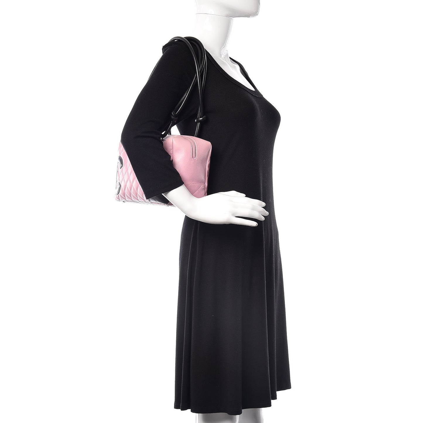 Calfskin Quilted Large Cambon Bowler Pink