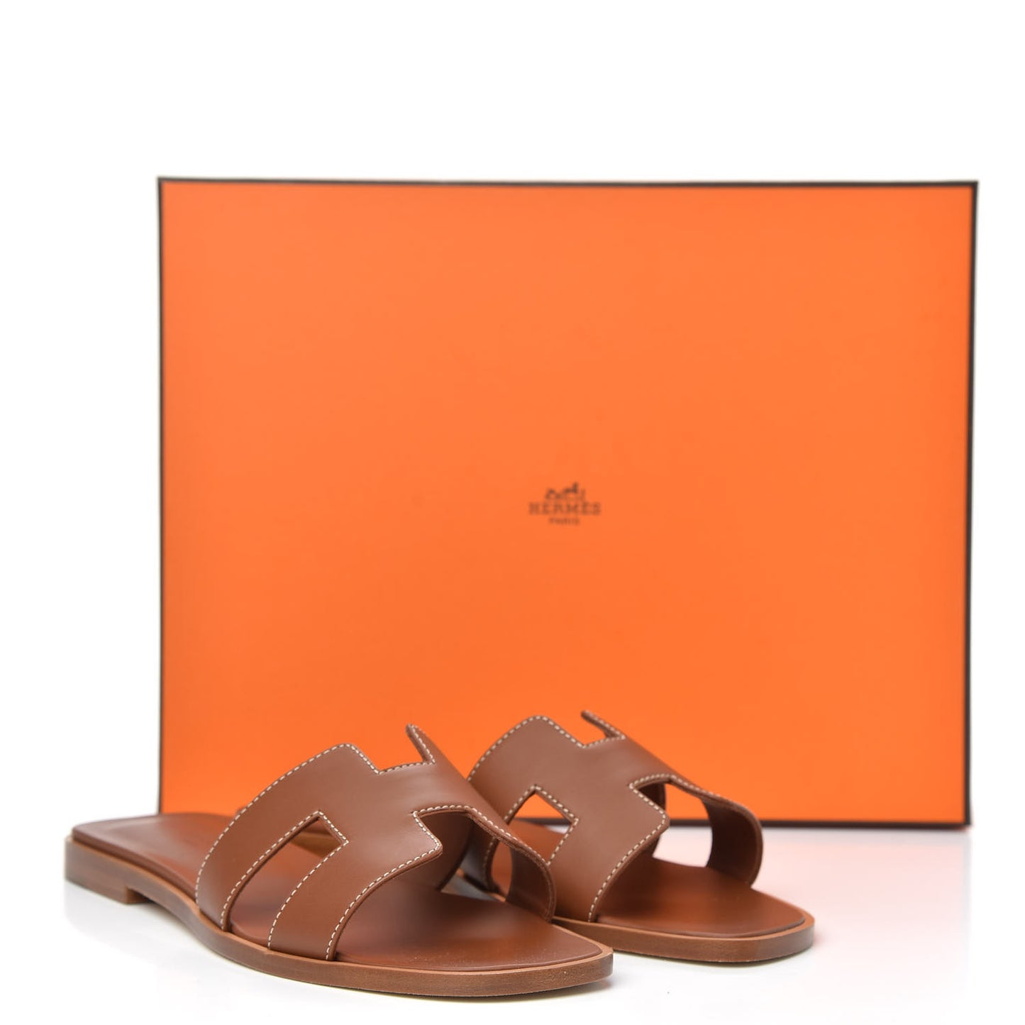 Box Calfskin Oran Sandals 36 Gold