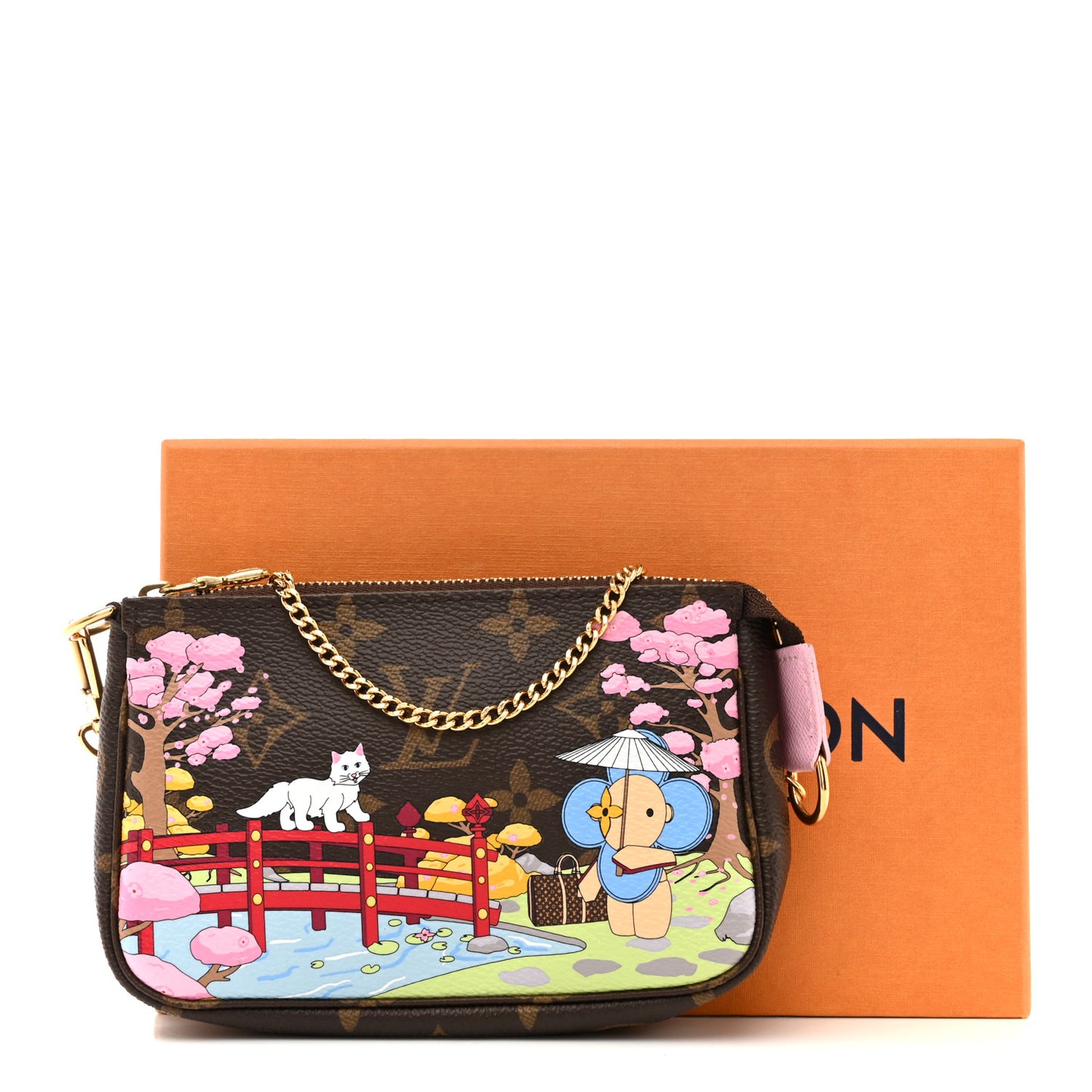Monogram 2021 Christmas Animation Japanese Garden Mini Pochette Accessories Wisteria Pink