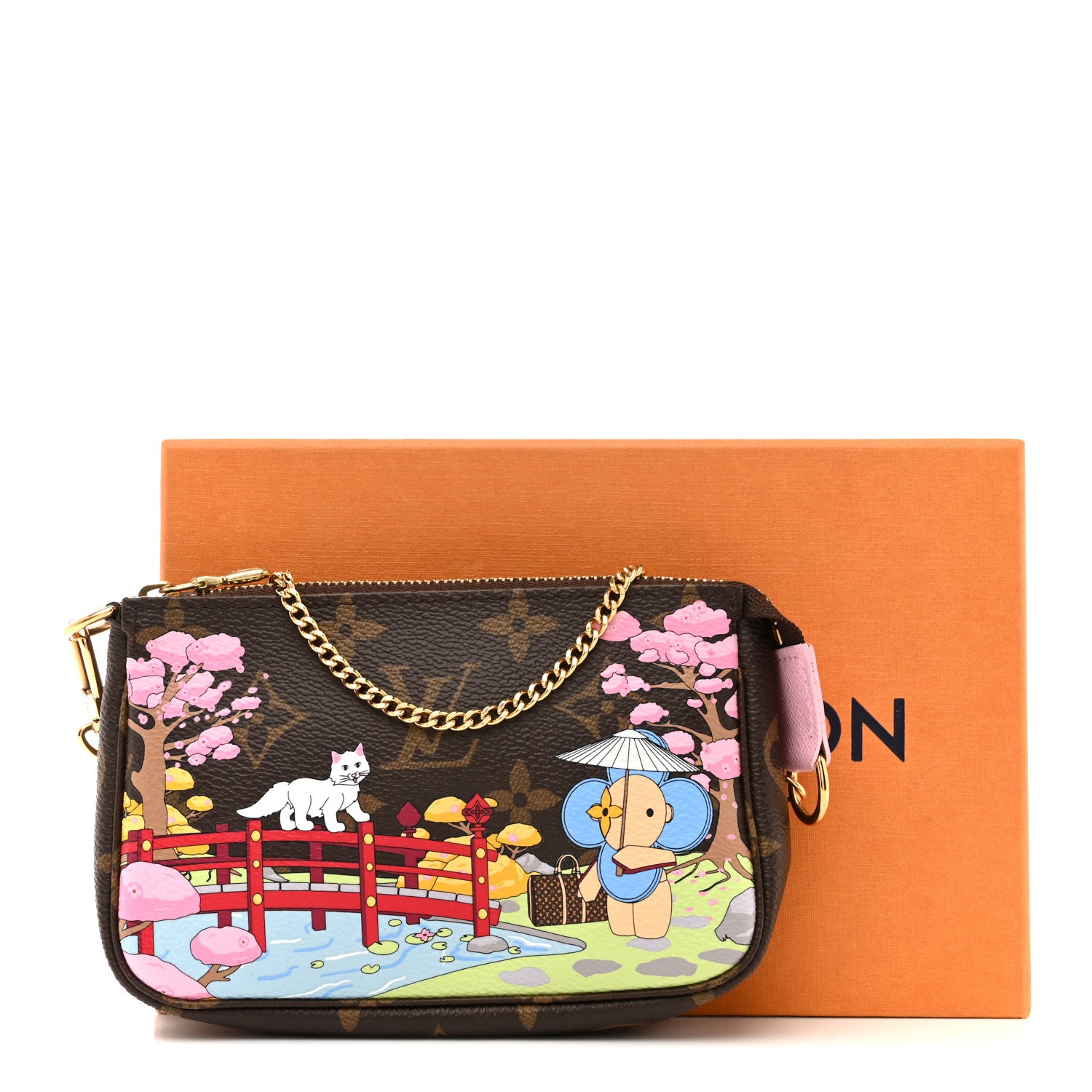 Louis Vuitton Monogram 2021 Christmas Animation Japanese Garden Mini Pochette Accessories Wisteria Pink 13 of 13