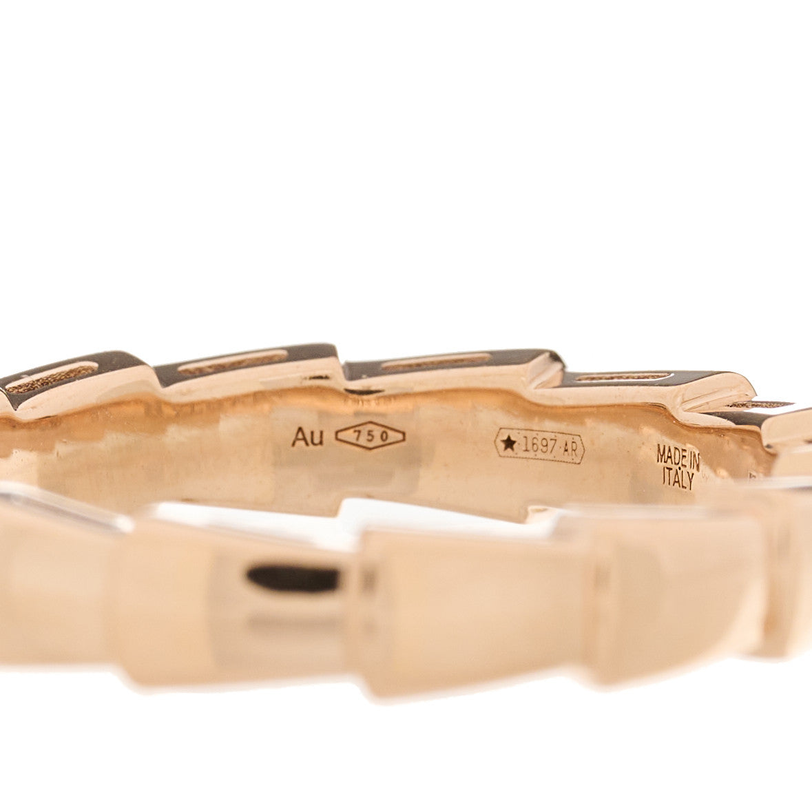 18K Rose Gold Serpenti Viper Band Ring 53 6.5