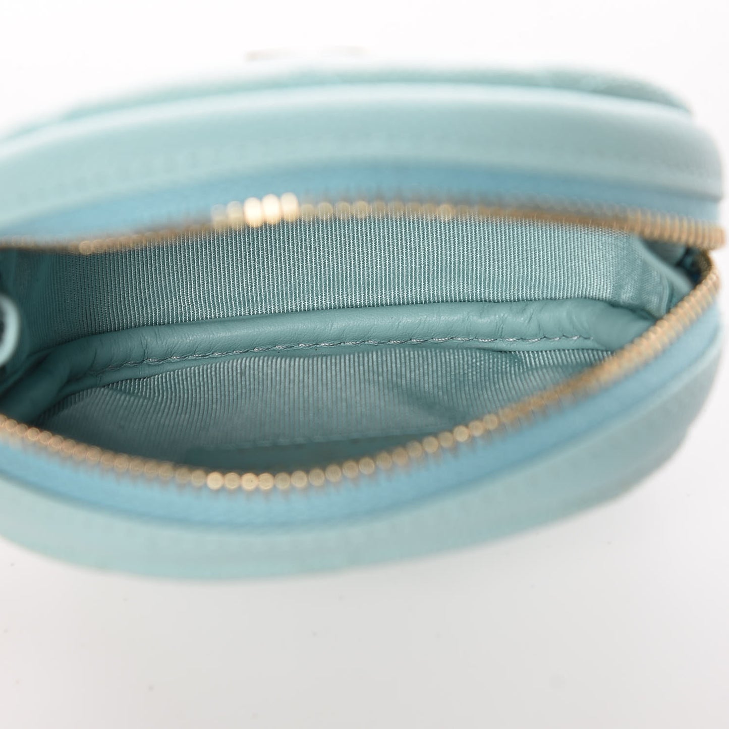 Caviar Quilted Zip Around Classic Coin Purse Light Blue
