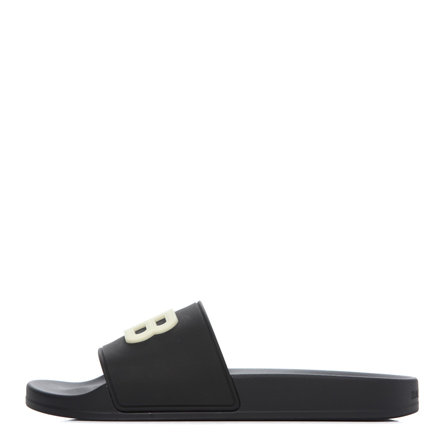 Balenciaga Rubber Womens BB Pool Slide Sandals 39 Black 1 of 9