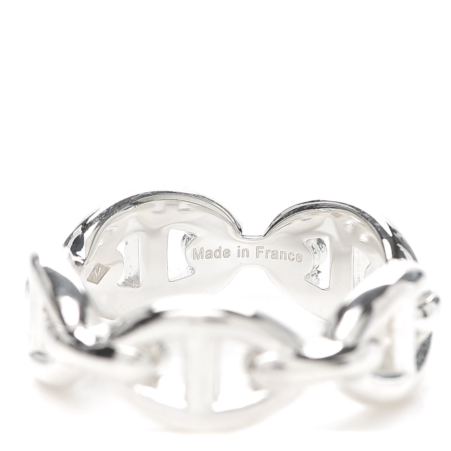 Hermes Sterling Silver PM Chaine d'Ancre Enchainee Band Ring 52 6 4 of 6