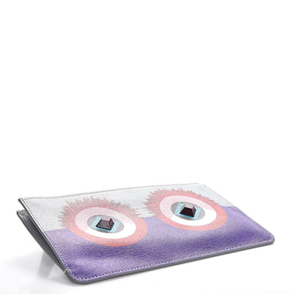 Fendi Vitello Elite Studded Hypnoteyes Zip Pouch Polvere Multicolor 4 of 11