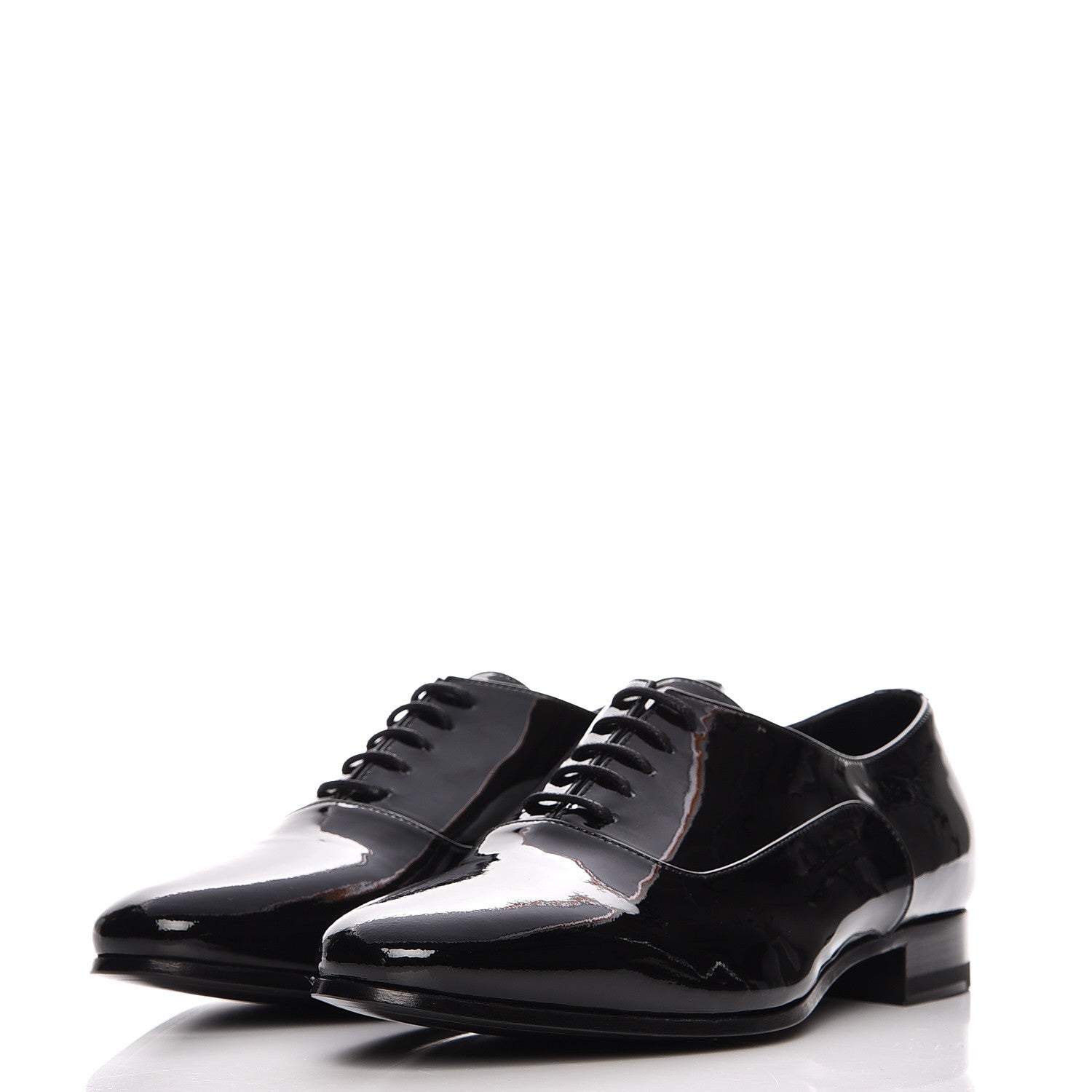 Saint Laurent Calfskin Patent LuLu 20 Lace Up Oxfords 35 Black 2 of 8