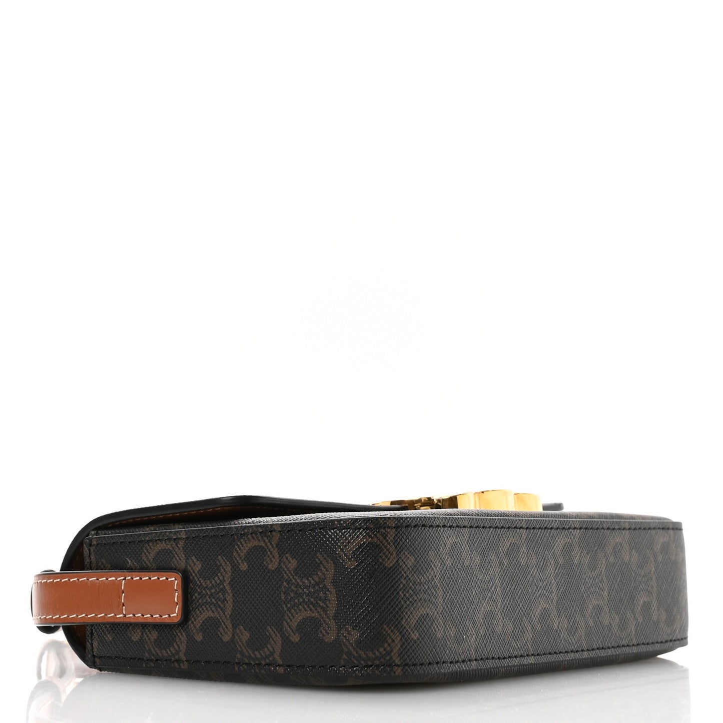 Canvas Calfskin Triomphe Shoulder Bag Tan