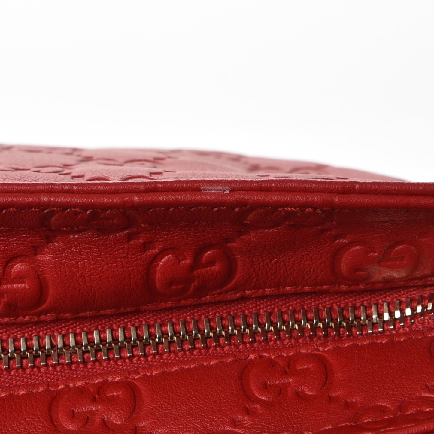 Guccissima Medium Flat Messenger Bag Red