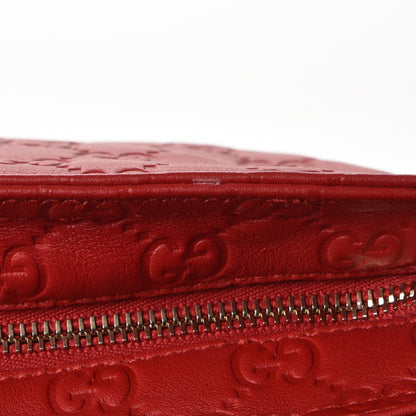 Gucci Guccissima Medium Flat Messenger Bag Red 10 of 10