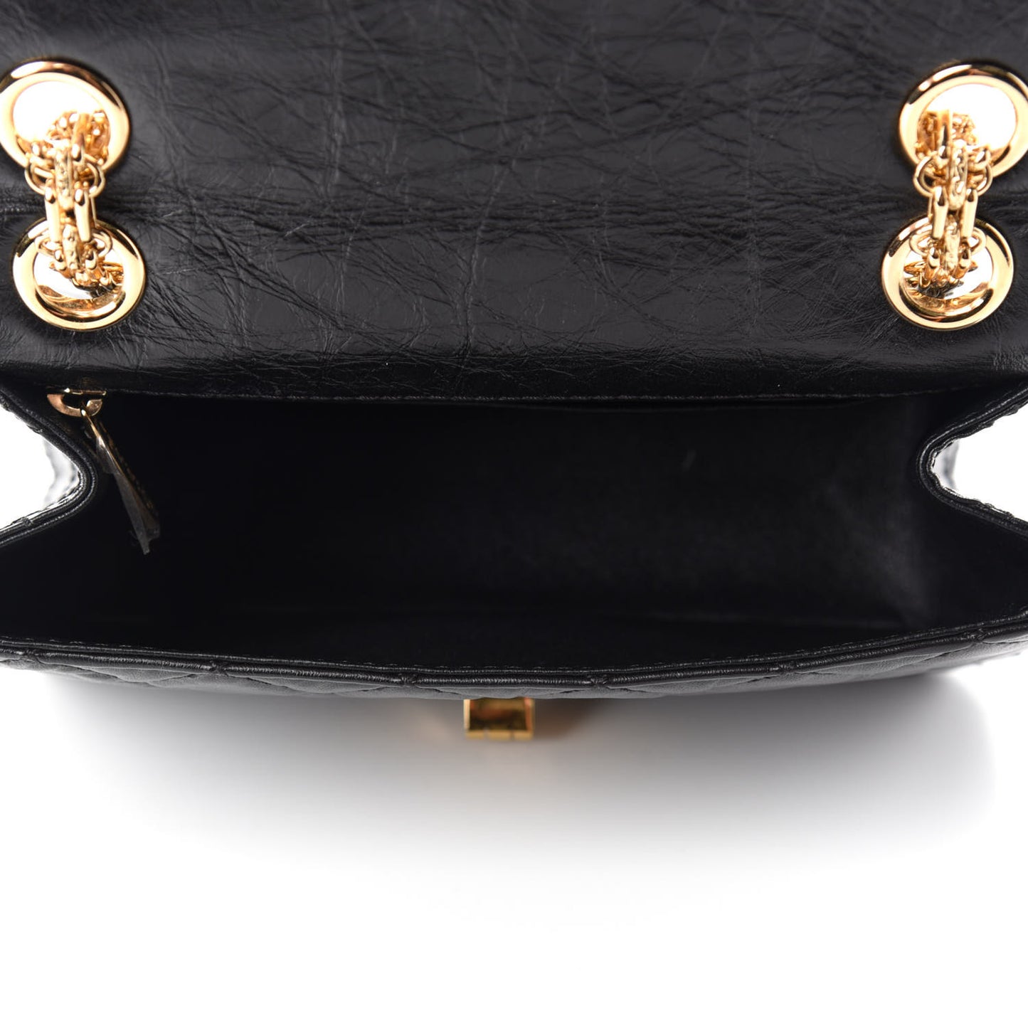 Aged Calfskin Quilted 2.55 Reissue Mini Flap Black