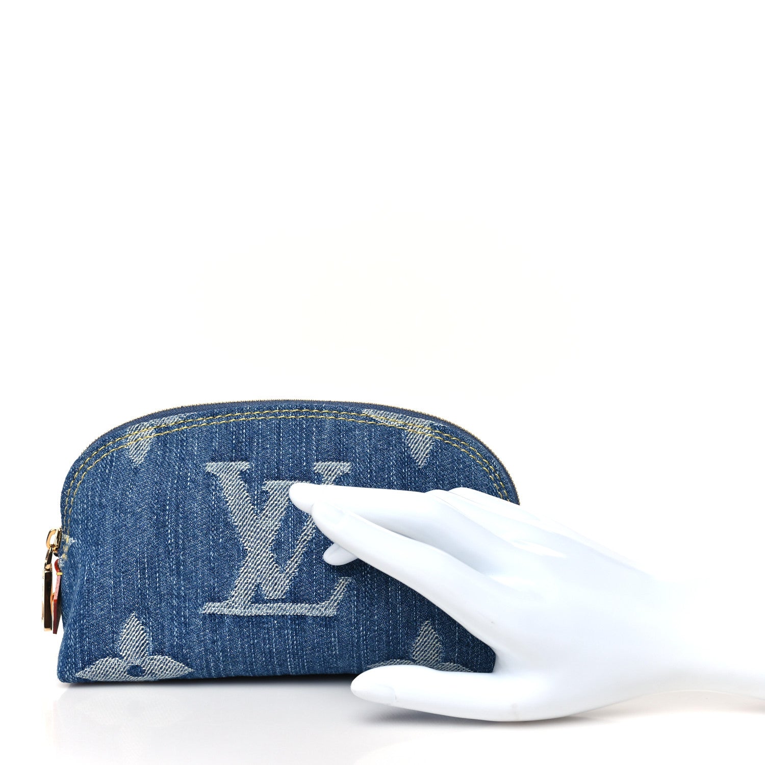 Louis Vuitton Denim Giant Monogram Pochette Cosmetique PM Denim Blue 2 of 7