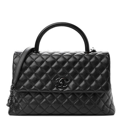 Chanel Caviar Quilted Medium Coco Handle Flap So Black 1 of 10