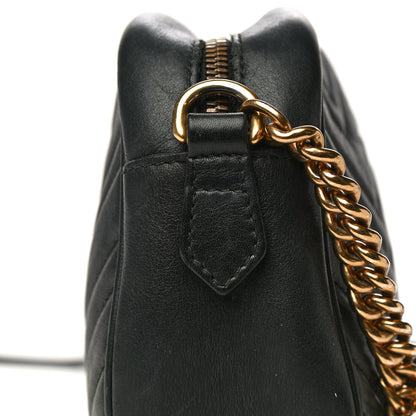 Gucci Calfskin Matelasse Small GG Marmont Chain Shoulder Bag Black 24 of 33